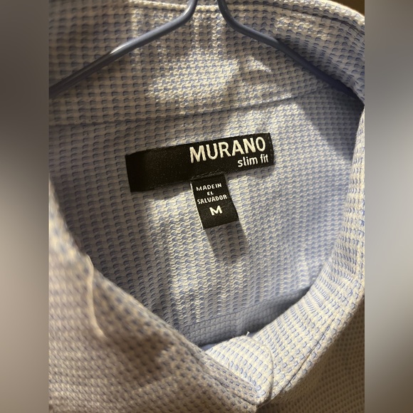 Murano Slim-Fit Long Sleeve Button-Up Light Blue Mens Medium - Picture 4 of 8